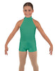 Solid Lycra Halter Collar Biketard