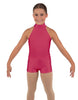 Solid Lycra Halter Collar Biketard