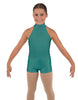 Solid Lycra Halter Collar Biketard