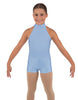 Solid Lycra Halter Collar Biketard