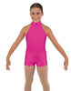Solid Lycra Halter Collar Biketard