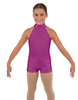Solid Lycra Halter Collar Biketard