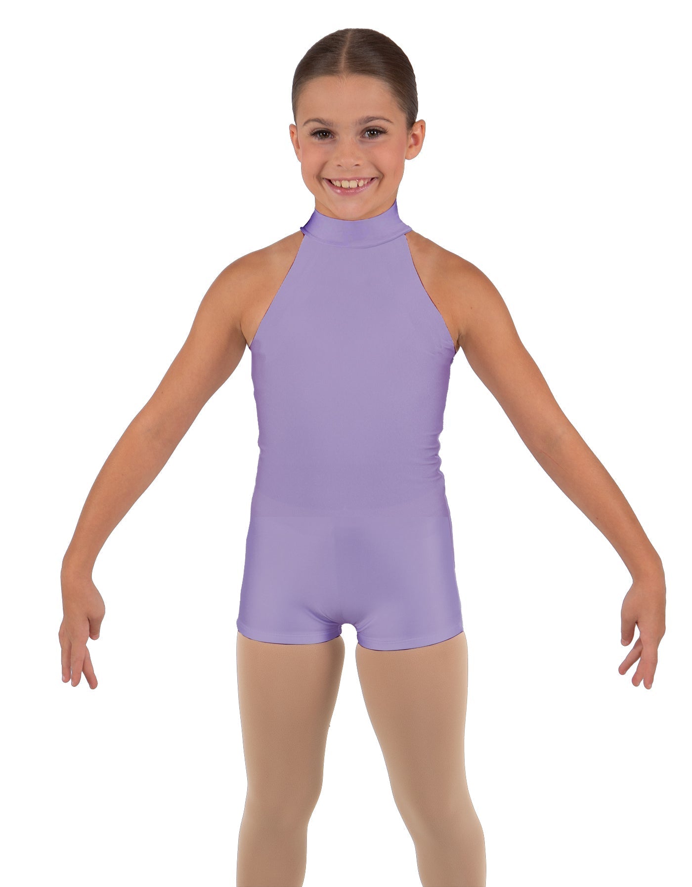 Solid Lycra Halter Collar Biketard