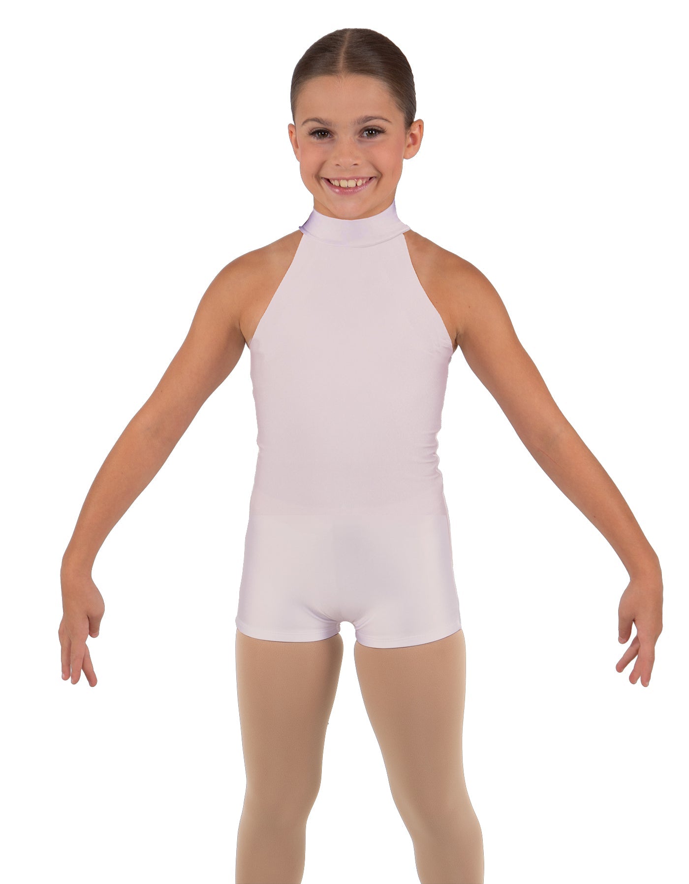 Solid Lycra Halter Collar Biketard
