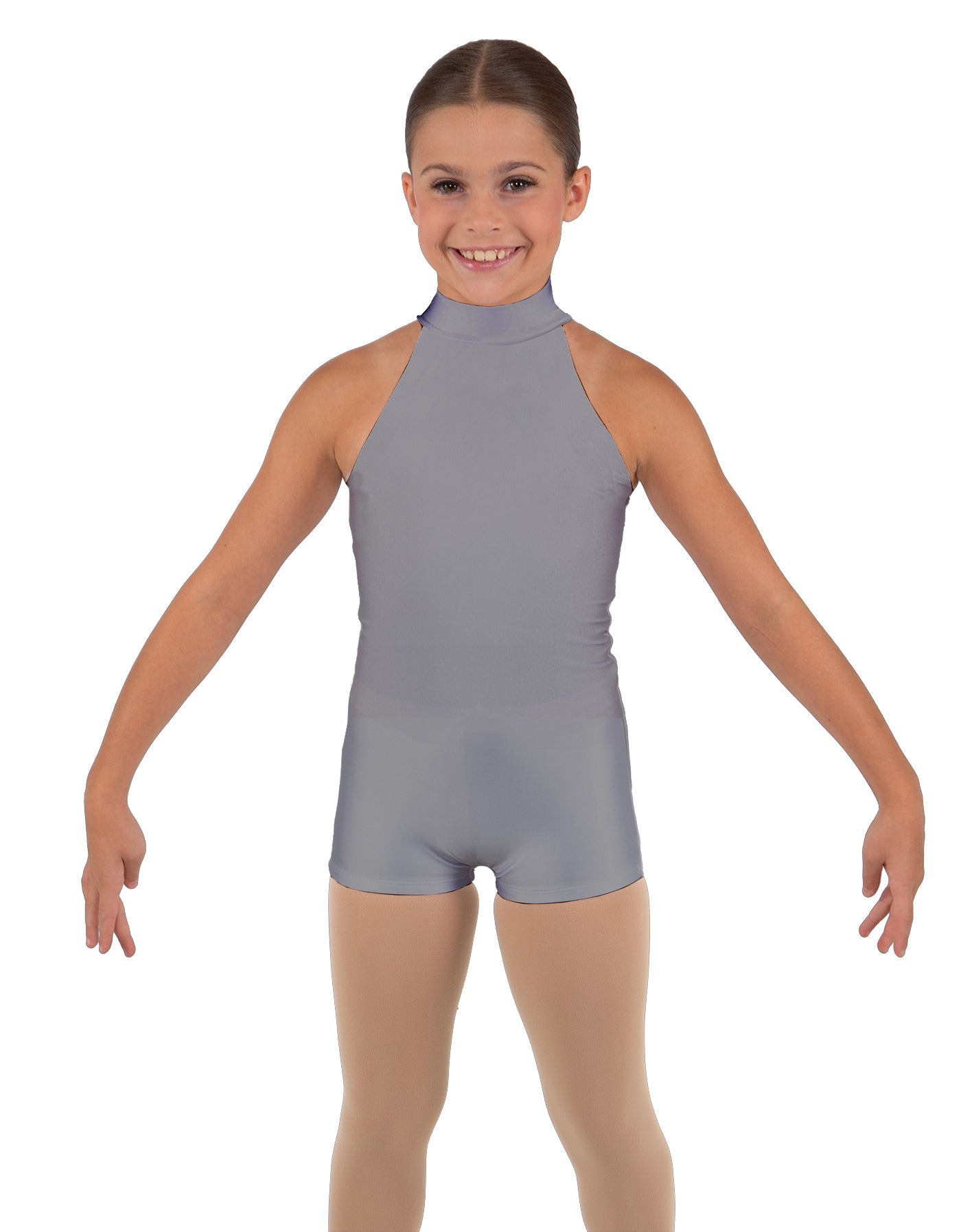 Solid Lycra Halter Collar Biketard