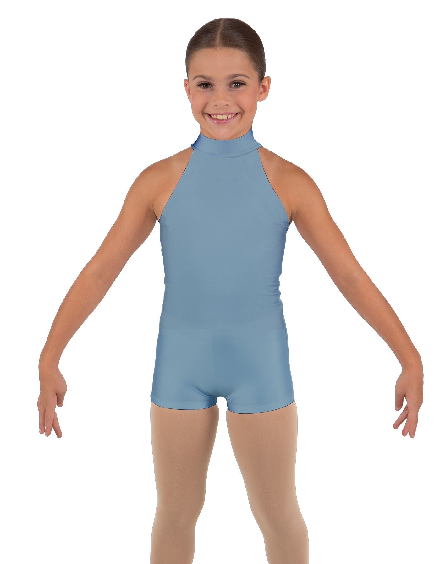 Solid Lycra Halter Collar Biketard