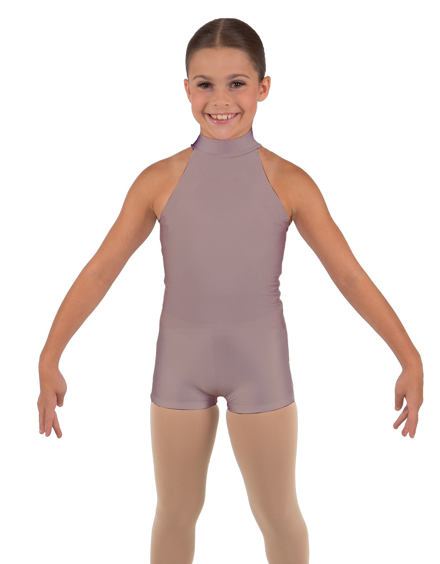 Solid Lycra Halter Collar Biketard