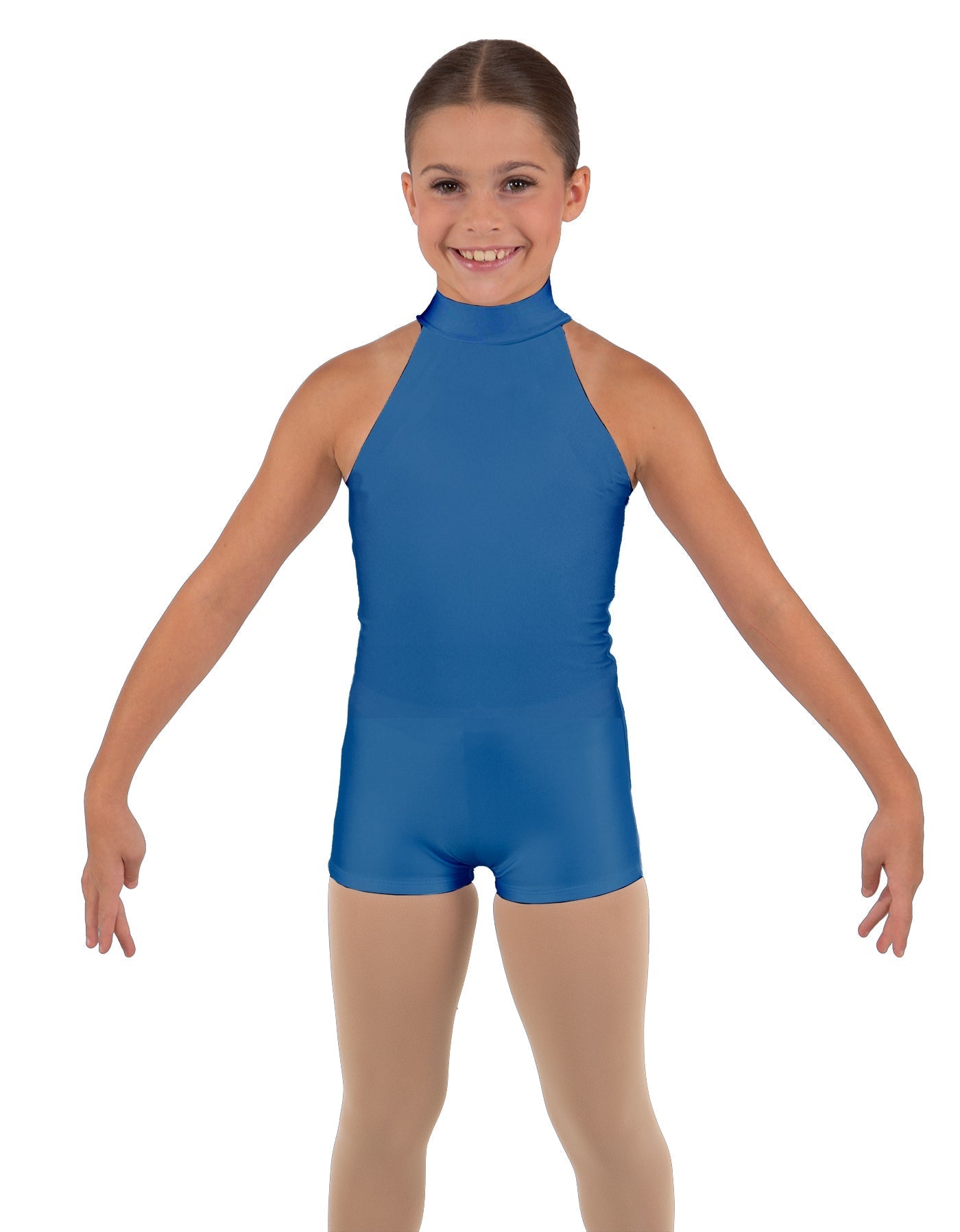 Solid Lycra Halter Collar Biketard