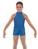 Solid Lycra Halter Collar Biketard