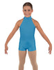 Solid Lycra Halter Collar Biketard