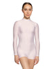 Solid Lycra LS Tneck Zipper Back Biketard