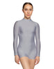 Solid Lycra LS Tneck Zipper Back Biketard