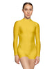 Solid Lycra LS Tneck Zipper Back Biketard