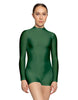 Solid Lycra LS Tneck Zipper Back Biketard