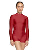 Solid Lycra LS Tneck Zipper Back Biketard