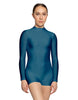 Solid Lycra LS Tneck Zipper Back Biketard