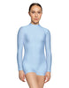 Solid Lycra LS Tneck Zipper Back Biketard