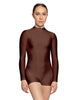 Solid Lycra LS Tneck Zipper Back Biketard