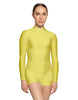 Solid Lycra LS Tneck Zipper Back Biketard