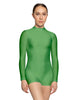 Solid Lycra LS Tneck Zipper Back Biketard