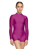Solid Lycra LS Tneck Zipper Back Biketard