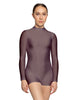 Solid Lycra LS Tneck Zipper Back Biketard