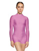 Solid Lycra LS Tneck Zipper Back Biketard
