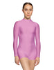 Solid Lycra LS Tneck Zipper Back Biketard