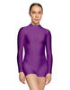 Solid Lycra LS Tneck Zipper Back Biketard