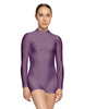 Solid Lycra LS Tneck Zipper Back Biketard