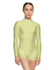 Solid Lycra LS Tneck Zipper Back Biketard