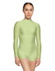 Solid Lycra LS Tneck Zipper Back Biketard