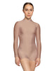 Solid Lycra LS Tneck Zipper Back Biketard