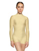 Solid Lycra LS Tneck Zipper Back Biketard