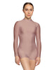 Solid Lycra LS Tneck Zipper Back Biketard