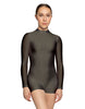 Solid Lycra LS Tneck Zipper Back Biketard