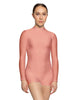 Solid Lycra LS Tneck Zipper Back Biketard