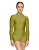 Solid Lycra Tneck LS Open Back Biketard