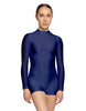 Solid Lycra Tneck LS Open Back Biketard