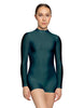 Solid Lycra Tneck LS Open Back Biketard