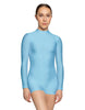 Solid Lycra Tneck LS Open Back Biketard