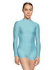 Solid Lycra Tneck LS Open Back Biketard
