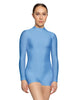 Solid Lycra Tneck LS Open Back Biketard