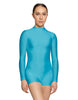 Solid Lycra Tneck LS Open Back Biketard