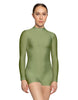Solid Lycra Tneck LS Open Back Biketard