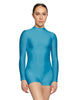 Solid Lycra Tneck LS Open Back Biketard