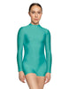 Solid Lycra Tneck LS Open Back Biketard