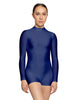 Solid Lycra Tneck LS Open Back Biketard