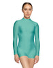 Solid Lycra Tneck LS Open Back Biketard