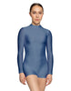 Solid Lycra Tneck LS Open Back Biketard